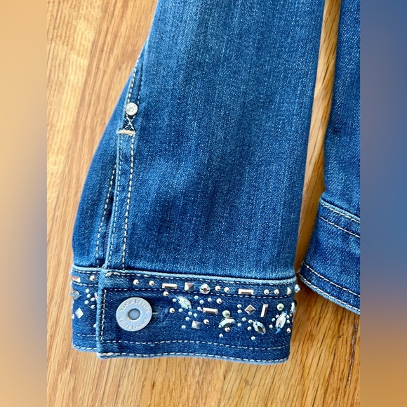 WHITE HOUSE BLACK MARKET Jean Jacket with Jeweled Detail - Never Worn - Picture 5 of 6